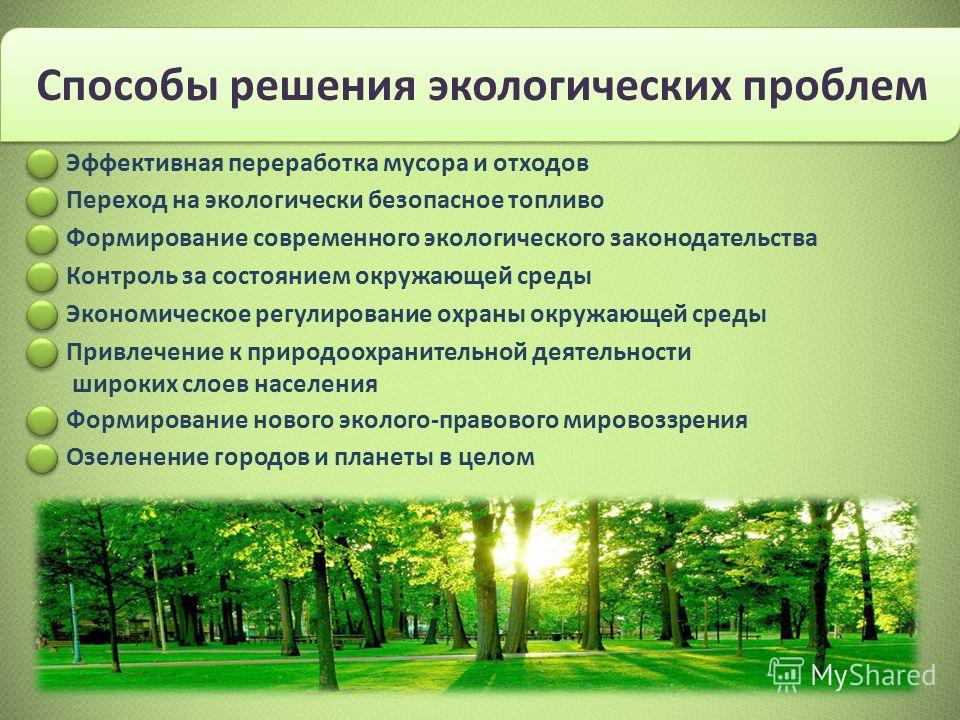 На карте схеме современного экологического состояния следует отображать